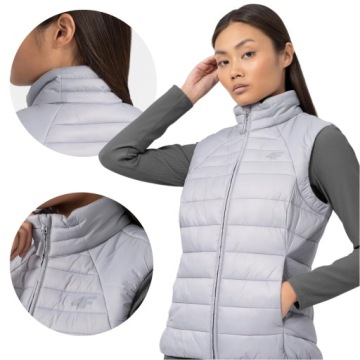 BEZRĘKAWNIK DAMSKI 4F KAMIZELKA SPORTOWA PUCHOWA R. M