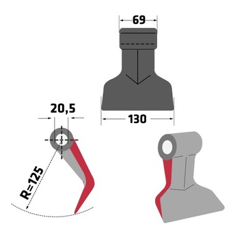 Молоток-импатор мульчера Sauerburger RM-63 10024
