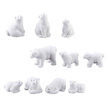 FIGURKA NIEDŹWIEDŹ POLARNY MODEL BIAŁY 10 SZT