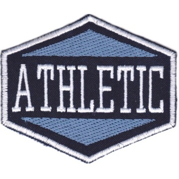 Naszywka naprasowanka ATHLETIC NIEBIESKI termoprzylepna haft 7,7x6,5cm