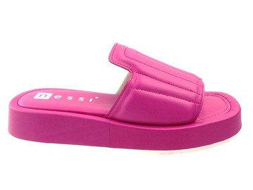 Nessi klapki buty 22199 fuxia, skóra NEW 39