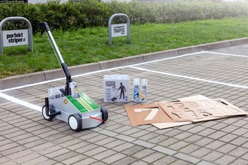 Белая краска для рисования полос, 36 шт + тележка.