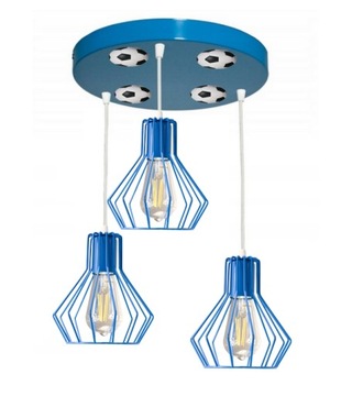 Żyrandol Lampa wisząca dla piłkarza MUNDIAL 3 BELL niebieska można LED