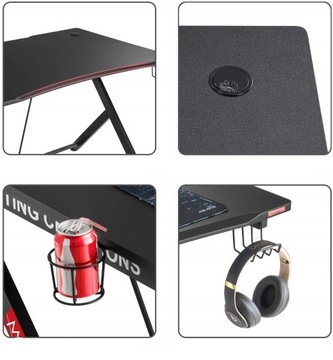 Черный игровой стол 115 х 74 х 76 см