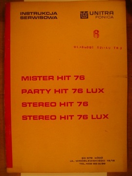 Hit 76' Gramofony Instrukcja Serwisowa Fonica OPIS
