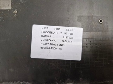 KIA PRO CEED PROCEED II GT 3D RÁMEČEK LIŠTA NÁRAZNÍKU TABULKY SPZ