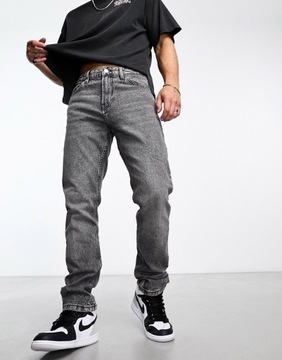 Pull&Bear Czarne proste jeansy 44