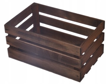 СРЕДНЯЯ ДЕРЕВЯННАЯ КОРОБКА, КОРИЧНЕВАЯ ЭКО КОРОБКА