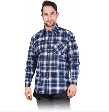 KOSZULA MĘSKA FLANELOWA w kratę robocza mocna KF-GN r. 5XL