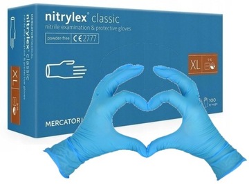 Rękawice rękawiczki nitrylowe bezpudrowe XL 100szt