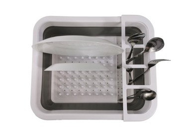 БОЛЬШАЯ ПОДСТАВКА ДЛЯ СУШИЛКИ ПОСУДЫ С ПОДДОНЕМ, ОДНОУРОВНЕВАЯ, СИЛИКОНОВАЯ