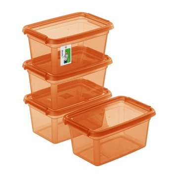 Zestaw kolorowych pojemników BaseStore 4x 4,5L do przechowywania żywności