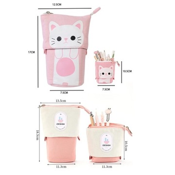 НОВЫЙ холст с рисунком милого кота, телескопическая сумка-карандаш, канцелярская ручка