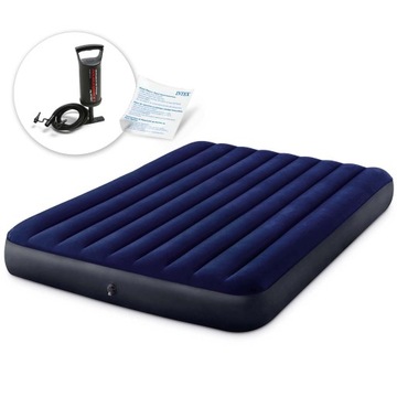 Materac dmuchany dwuosobowy z pompką tłokową INTEX 64759