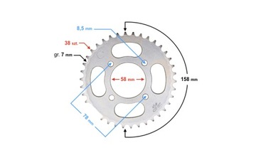 ZĘBATKA TYLNA TYŁ 38z 428 TUNING JUNAK 901 902 904