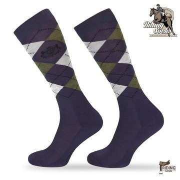 Носки до колена, шерсть мериноса, ромбы, 39-42 09 SJPW