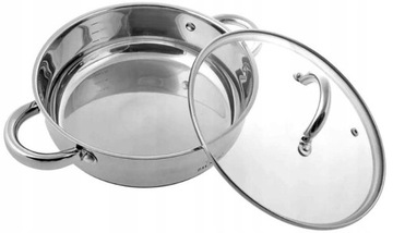 GARNEK STALOWY NISKI SREBRNY 6L 28CM ZILNER