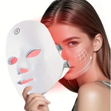 Maska LED do twarzy| USB, Bezprzewodowa| Urządzenie do pielęgnacji twarzy