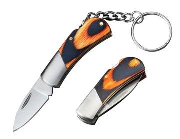MINI NÓŻ NOŻYK SCYZORYK BRELOK STAL + DREWNO