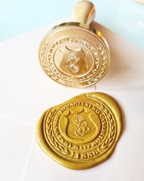 Stempel do laku z LOGO pieczęć Kancelaria Parafia Herb Referentka Policja