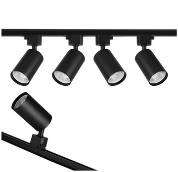 Szynoprzewód 2m + 4x Lampa Reflektor GU10 Oprawa Halogenowa LED Szyna 230V