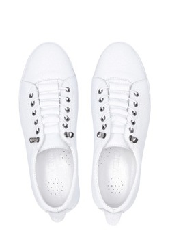 Białe sneakersy damskie ze skóry naturalnej VENEZIA rozm. 38
