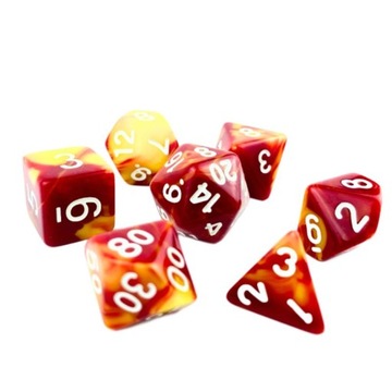 ZRABOWANA WIOSKA ZESTAW 7 KOŚCI KOSTEK RPG