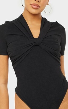 БОДИ PRETTYLITTLETHING F2U С КОРОТКИМ РУКАВОМ, ЧЕРНОЕ 34