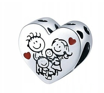 CHARMS ZAWIESZKA RODZINA MIŁOŚĆ SERCE LOVE s925