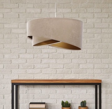 ПОТОЛОЧНЫЙ ПОДВЕСНОЙ СВЕТИЛЬНИК, ЛЮСТРА С БЕЖЕВЫМ абажуром