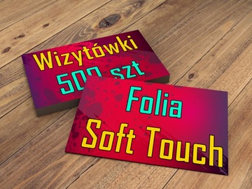 Wizytówki 500szt DWUSTRONNE folia Soft Touch