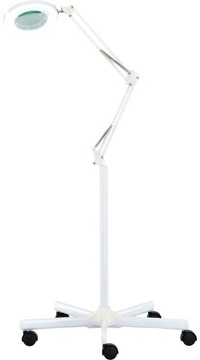 Zestaw fotel kosmetyczny elektryczny taboret pomocnik lampa lupa SPA