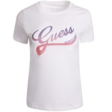 GUESS KOSZULKA DAMSKA T-SHIRT SHADED BIAŁA r. S