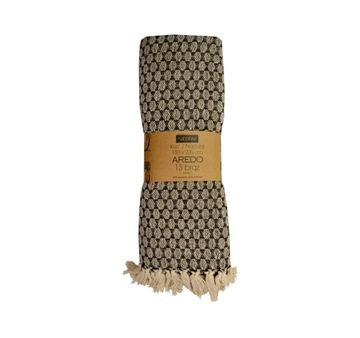 Koc Bawełniany 150x200 Aredo Pled Boho Narzuta Brąz