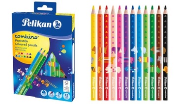 Kredki ołówkowe trójkątne Combino 12szt PELIKAN