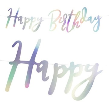 BANER opalizujący HAPPY BIRTHDAY urodziny 62 cm