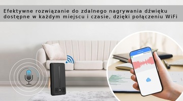 Диктофон Wi-Fi, голосовой мониторинг, приложение Android iOS, 5 дней записи