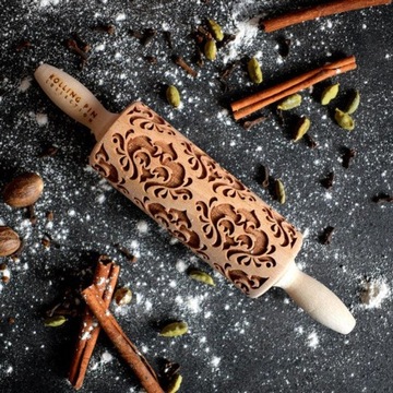 ДАМАСК скалка для печенья с гравировкой