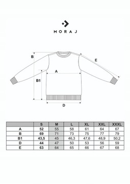 Bluza Męska Wkładana Przez Głowę Bez Kaptura Bawełniana Wygodna MORAJ L