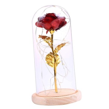 Dome Wooden Base Lamps with LED Red