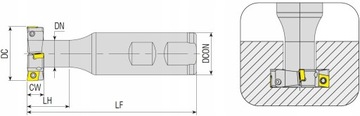 Фреза Т-образная ATSM90 D55x22 CCMT 12 AKKO