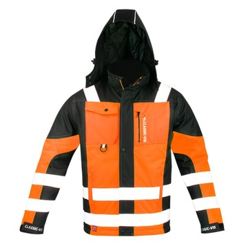 Kurtka robocza ocieplana odblaskowa chroni przed deszczem POMARAŃCZOWA 3XL