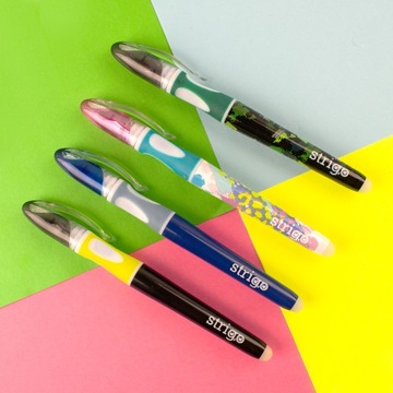 Pióro wymazywalne ze stalówką granatowe + dwa naboje Strigo