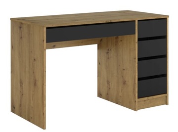 Biurko Maks dąb artisan + czarny 120cm prawe lewe