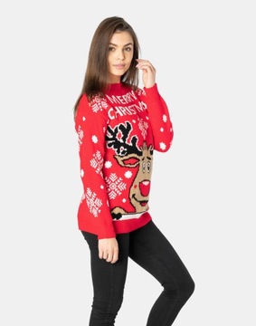 Sweter Świąteczny Swetry na Święta Renifer 956/01