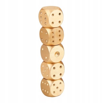 ИГРОВЫЕ КОСТИ В ДЕРЕВЯННОЙ КОРОБКЕ, 5 ШТ.