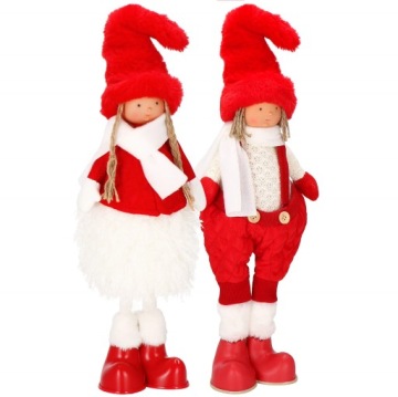 CHRISTMAS DOLLS SET STANDING 50cm UNDER THE CHRISTMAS TREE FIGURES DECORATION 2pcs.