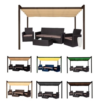Roleta rzymska przeciwsłoneczna zwijana markiza wodoodporna 295 cm x 330 cm