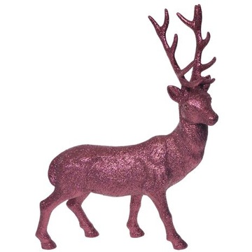 RENIFER STOJĄCY FIGURKA BROKATOWA NA ŚWIĘTA STROIK