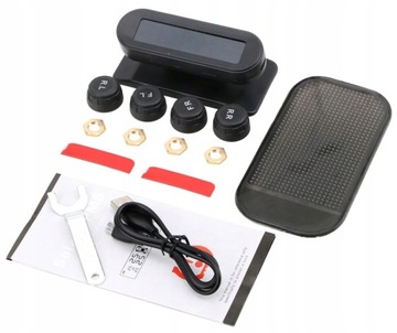 4 ДАТЧИКА ДАВЛЕНИЯ В ШИНАХ TPMS LCD СОЛНЕЧНАЯ